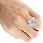 Mens Pinky Ring 10K Gold Diamond Ring 1.8Ctw (Wh-4