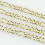 10K Yellow Gold diamond cut figaro chain GC110 4