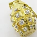 Mens 10k Yellow gold Yellow gold small hand grenade charm EGP13 2