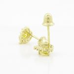 14K Yellow gold Heart cz stud earrings for Children/Kids web258 4