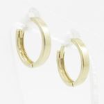 womens bp40 fancy earrings 14K yellow gold italian ball stud huggie hoop 2