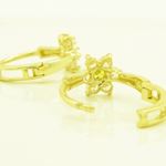 14K Yellow gold Flower cz hoop earrings for Children/Kids web265 4