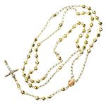10K YELLOW Gold HOLLOW ROSARY Chain - 30 Inches Long 4.9MM Wide 2