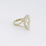 10k Yellow Gold Syntetic white heart gemstone ring ajr46 Size: 7 4