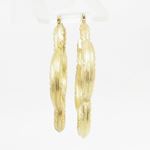 10k Yellow Gold earrings Xl flower hoop AGBE2 2