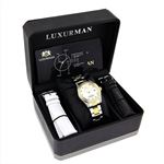 Ladies Luxurman Tribeca Two Tone Genuine Gold Plated Real Diamond Watch 1.5ct 4