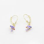 14K Yellow gold Dolphin chandelier earrings for Children/Kids web403 4