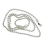 14K WHITE Gold SOLID BALL Chain - 24 Inches Long 3MM Wide 2