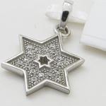 Womens White star of david cz pendant Silver33 2