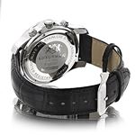 Luxurman Watches Mens Diamond Watch 0.25ct Freeze Black Genuine Leather Strap 2