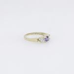 10k Yellow Gold Syntetic blue gemstone ring ajr57 Size: 7.25 4