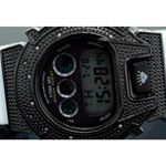 Ice Plus Mens Diamond Shock Style Watch Black Case White Band 2