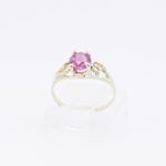 10k Yellow Gold Syntetic pink gemstone ring ajr15 Size: 4.25 2