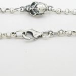 Unisex Sterling silver Trace link skull bracelet 2