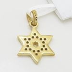 Womens Yellow star of david cz pendant Silver29 4