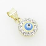 Womens BP117 Kabbalah Evil Eye 14K Solid Yellow Gold Good Luck Charm Pendant 2