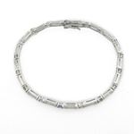 Ladies .925 Italian Sterling Silver multi color cz bracelet Length - 7.5 inches Width - 3mm 2