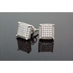 .925 Sterling Silver White Square White Crystal-2