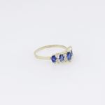 10k Yellow Gold Syntetic blue gemstone ring ajr23 Size: 7.75 4