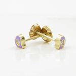 14K Yellow gold Heart cz stud earrings for Children/Kids web152 4