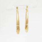 10k Yellow Gold earrings Fancy puff bamboo gold earrings AGBE67 2