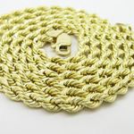 "Mens 10k Yellow Gold skinny rope chain ELNC5 20"" long and 3mm wide 2"