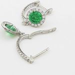 Womens Green cubic zirconia drop cz chandelier earring Silver19 4