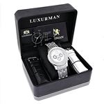 Luxurman Genuine Diamond Watch for Men 1 Carat with Diamond Band 4