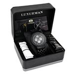 Mens Black Genuine Diamond Watch 0.25ct LUXURMAN Phantom Chronograph New Arrival 4