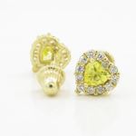 14K Yellow gold Heart cz stud earrings for Children/Kids web258 2