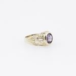 10k Yellow Gold Syntetic purple gemstone ring ajjr62 Size: 2.25 4