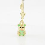 14K Yellow gold Panda chandelier earrings for Children/Kids web475 2