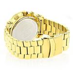 Mens Large Iced Out Diamond Bezel Watch 18K Yell-2