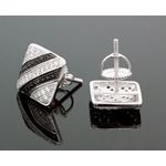 Sterling Silver Unisex Fashion Square Hand Set Stud Earrings ME0227 2