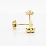 14K Yellow gold Flower cz stud earrings for Children/Kids web101 4