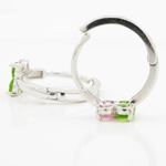 14K White gold Fower cz hoop earrings for Children/Kids web319 4