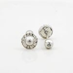 14K White gold Round cz stud earrings for Children/Kids web126 2