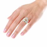 Two Tone 10K Gold Wedding Bands Engagement Ring-4