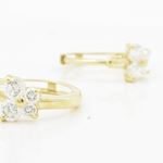 14K Yellow gold Butterfly cz hoop earrings for Children/Kids web327 2