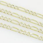 10K Yellow Gold diamond cut figaro chain GC108 4