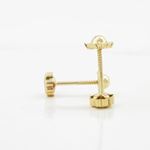 14K Yellow gold Flower cz stud earrings for Children/Kids web168 4