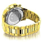 Luxurman Liberty Yellow Gold Plated Genuine Mens Diamond Watch Swiss Movt 0.2ct 2