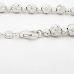 Mens Sterling silver White small big bead ball link bracelet 2
