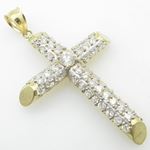 Mens 10K Solid Yellow Gold fully stoned cross Length - 3.15 inches Width - 1.89 inches 2