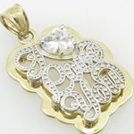 Ladies 10K Solid Yellow Gold I love you pendant Length - 1.10 inches Width - 18mm 2