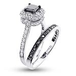 10K White Black 1.2 Ctw Diamonds Unique Bridal E-2