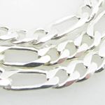 Silver Figaro link chain Necklace BDC77 2