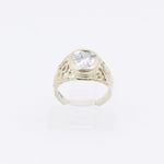 10k Yellow Gold Syntetic white gemstone ring ajr8 Size: 2 2