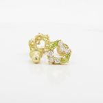 14K Yellow gold Heart fancy cz stud earrings for Children/Kids web435 2