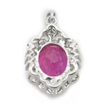 Ladies .925 Italian Sterling Silver chandelier pendant with pink stone Length - 27mm Width - 14mm 4